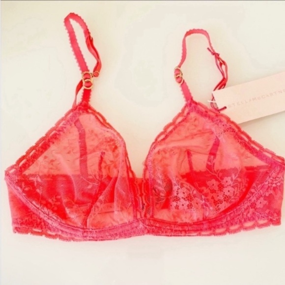 NEW Stella McCartney Orange Underwire Lace Bra 32D - Picture 2 of 5
